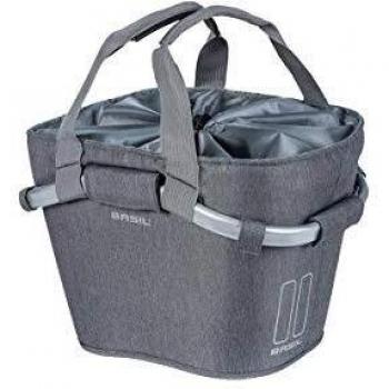 Basil Classic Carry All Klickfix Cestino anteriore, Unisex Adulto, Grey Melee, 15 litri