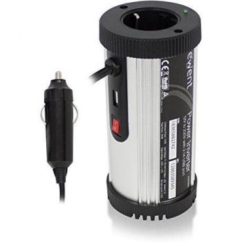 Ewent EW3990 Auto 150W Negro, Plata Adaptador e inversor de Corriente - Fuente de alimentación