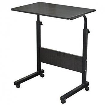SogesFurniture Mesa Portátil Ordenador Ajustable con Ruedas, 80 * 40cm Mesa sofá Mesa de Escritorio para Cama o Sofá, Negro 05#1-80BK-BH