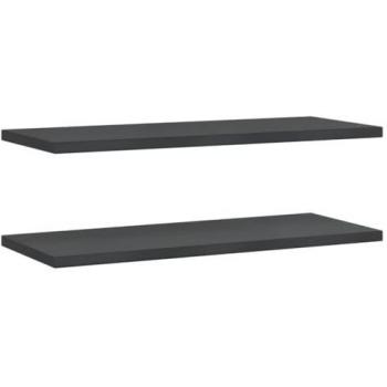 Estantes de pared 2 uds acero inoxidable negro 100x40x3 cm, Estante Flotante, Estantería para Oficina, Estudio y Dormitorio