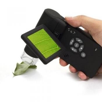 Sourcingbay – Cámara de vídeo Microscópica de mano 500x con zoom digital 4x, pantalla LCD de 5 Mpx, 8 LED y 3 pulgadas