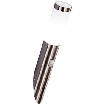 Lámpara de pared exterior Boston LED 500 lm, E27, IP44, acero inoxidable con sensor de amanecer y atardecer
