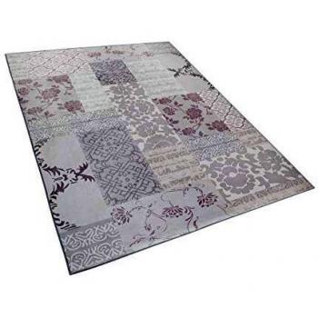 Alfombra Multicolor Gris de Poliéster 160 x 230 cm Pelo Corto Patrón Floral Ballica