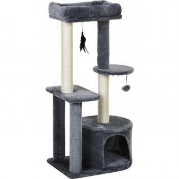 Árbol para Gatos Multi-niveles PawHut con 1 Habitación, 2 Plataformas y Poste Rascador