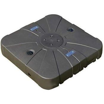 Outsunny Base para Sombrilla Rellenable de Arena y Agua con 4 Ruedas Soporte de Metal para Exteriores Patio Jardín 88x88x19 cm Café