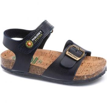Pablosky 508720 Sandalia Plana niño Azul, sandalias de niño azules de materiales reciclados con cierre adherente