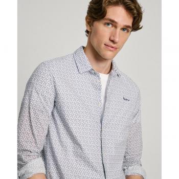 Camisa de hombre slim fit Pepe Jeans con estampado floral azul Major Sea Blue