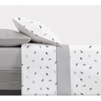 Juego de Sábanas Extrasuave 4 Piezas Fio Gris 200x190 cm - Algodón/Poliéster - Ideal para Primavera y Verano - Incluye Bajera, Sábana Encimera y