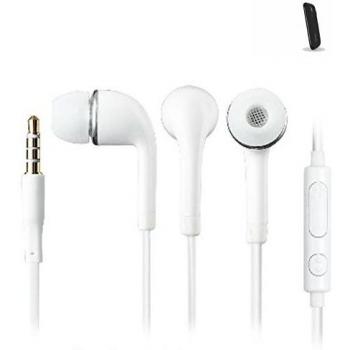 In Ear headphones para Mobistel Cynus E1, con micrófono + control de volumen, blanco | 3.5mm auriculares micrófono omnidireccional, Studs auriculares auriculares estéreo sonido grave universal de control de volumen de los auriculares aplicación