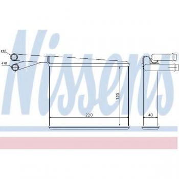 Intercambiador de calor y radiador de calefacción NISSENS 72043, tipo: calefacción interior, características: diseño eficiente para transferencia de calor, fabricado con materiales duraderos, compatible con múltiples vehículos, fácil instalación
