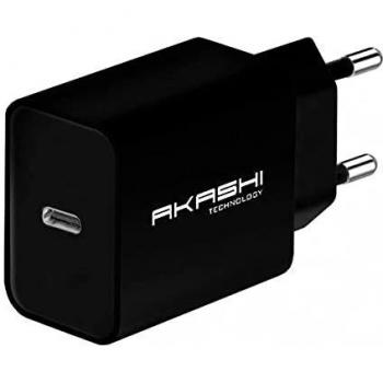 ALIMENTADOR CARGADOR AKASHI CARG SECT USB TYPE C 20W NOIR CARGADOR DE PARED/NEG