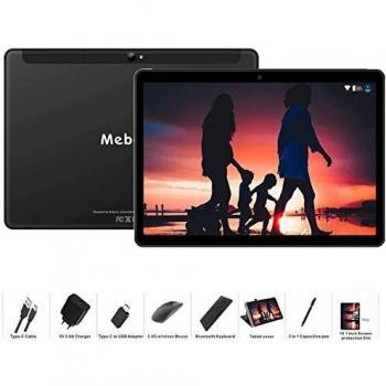 MEBERRY Tablet 10 Pulgadas Android 9 Pie Ultrar-Rápido Tablets 4GB RAM + 64GB ROM - Certificación Google gsm - Dual SIM - 8000mAh |WI-FI|Bluetooth|GPS| Type-C Tablet