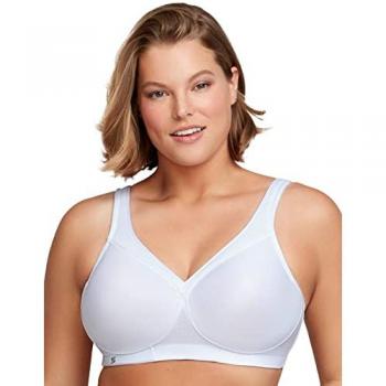 Glamorise MagicLift Seamless Wireless Sports Bra for Women - White, Size 36-DD