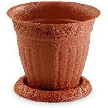 HEGA Marfil - Maceta Redonda con Placa (diámetro de 24 cm, Talla única