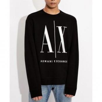 Armani Exchange Men's Black Box Neck Sweatshirt 2XL