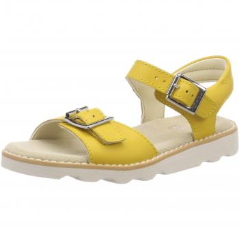 Clarks Crown Bloom K, Sandalias de Talón Abierto para Niñas, Amarillo