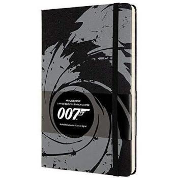 Moleskine, Cuaderno James Bond, Edición Limitada, Hojas de Rayas, Tapa Dura con Gráficos sobre 007, Tamaño Grande 13 x 21 cm, Color Negro, 240 Páginas