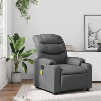 Sillón de masaje reclinable de cuero sintético en colores negro, crema y marrón - Sillón cómodo para dormitorio, silla relax y sofá