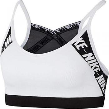 NIKE Indy Logo Bra Sujetador de Deporte, Mujer, White/Black/