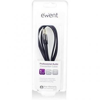 Cable de conexión de Audio estéreo de 3,5 mm, Conector Jack de 3,5 mm en Ambos Extremos, 1,5 m