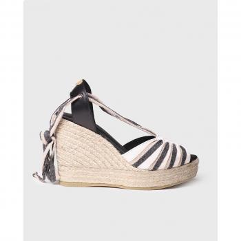 Alpargatas Toni Pons Pals Crudo-Negro de Mujer