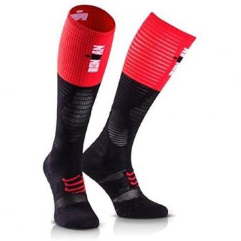 Compressport Medias de Compresion-Full Socks UltraLight Racing - Ironman 2017 Rojo/Negro - T1