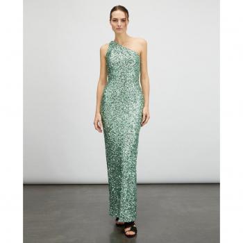 Vestido largo asimétrico de lentejuelas