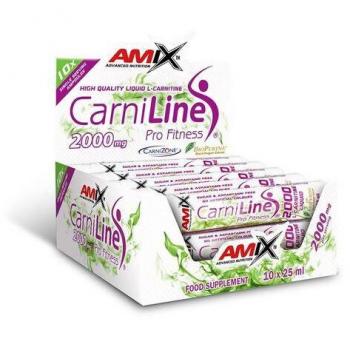 Amix - Carniline Pro Fitness 2000 - Suplemento Alimenticio - Activa el Metabolismo - Mejora del Rendimiento - Nutrición Deportiva - 10 Ampollas de 25 ml