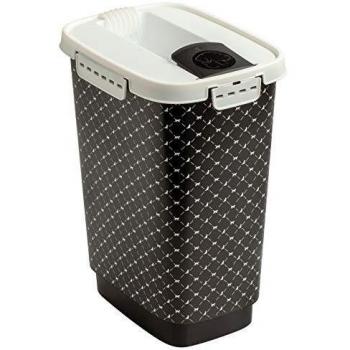 Rotho MyPet Cody Recipiente para Alimento de Mascotas 10 Litros con Tapa, Plástico Polipropileno (PP) Libre de BPA, Negro, Dimensiones 24.3 x 17