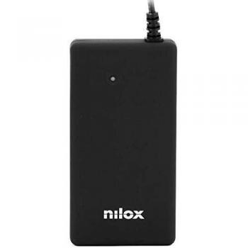 Nilox Cargador Universal automático 90 W Slim con USB y 14 Puntas. Portatil, Color Negro