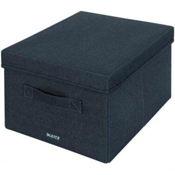 Caja de Almacenaje de Tela Leitz con Tapa, Tamaño M, 2 Piezas, Gris Sombra
