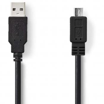 Cable USB 2.0 A macho - Micro B macho 2,0 m negro