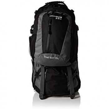 Yellowstone Trail Mochila de 60 + 15 l, Negro