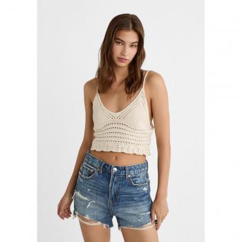 Vanilla Crochet Knit Bralette Top XS