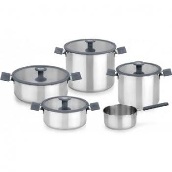 BRA Bate Color Steel 5 Piezas Gris, Único, Estándar