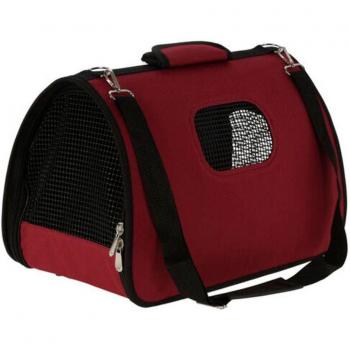 Transportín para Pequeñas Mascotas con Asa Rojo 25x25x43 cm