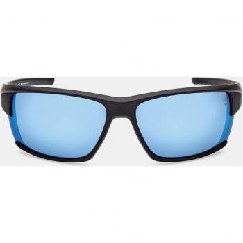 Timberland Men's Tb9308 02D Black Rectangular Polarized Sunglasses - One Size, Blue Mirrored Lenses, Unisex, Size: 68 MM