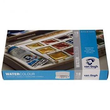 Set de Acuarelas Van Gogh: 18 Pastillas y 2 Tubos en Caja de Regalo