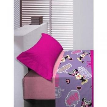 Disney Juego de Sábanas Minnie París Fucsia Cama Cama 105