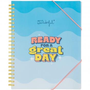 Carpeta con hojas transparentes Mr Wonderful: Ready for a great day, dimensiones 36x31x4 cm