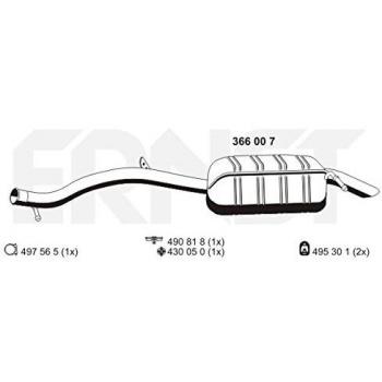 Silenciador trasero ERNST 366007 para Mercedes-Benz Clase E Berlina