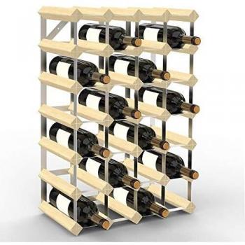 Estante para Vino SO-TECH, Soporte para 30 Botellas, Madera Natural, Dimensiones: 61,2 x 42 x 22,8 cm