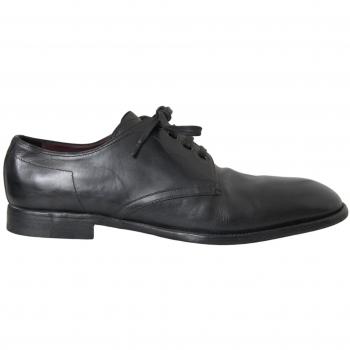 Dolce & Gabbana Black Leather Derby Formal Dress Shoes - EU44/US11