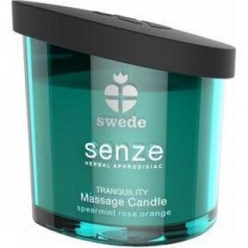SWEDE SENZE MASSAGE CANDLE TRANQUILITY - SPEARMINT ROSE ORANGE 50 ML VELA MASAJE