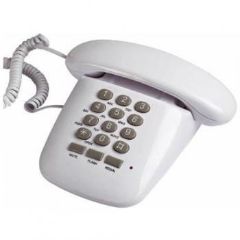 Teléfono Fijo Brondi Sole Blanco con Diseño Retro y Volumen de Timbre Regulable