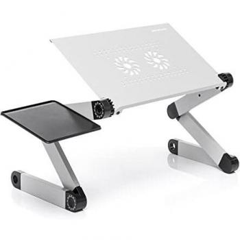 InnovaGoods Mesa Ajustable Multiposicion para Potatil | Mesa Plegable Portatil, Mesa Escritorio, Soporte Portatil, Mesa Auxiliar, Escritorio Plegable