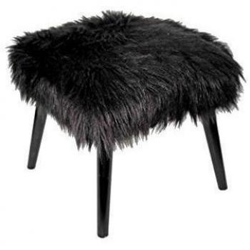 Casa Collection/Art for living by Jänig 11205 taburete con patas de pelo negro, 36 x 36 cm dragón