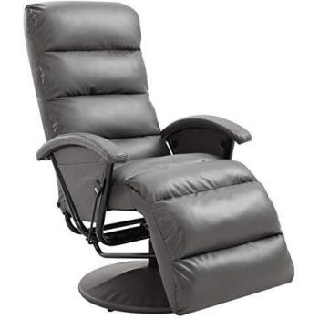 vidaXL Sillón reclinable para TV de cuero sintético gris
