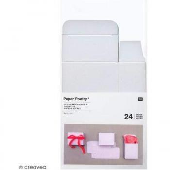 Adventskalender Boxen Weiss, 24 Stück