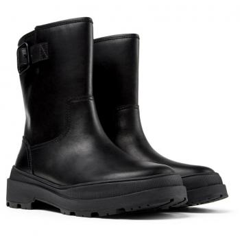 CAMPER Brutus Trek Women's Smooth Leather Ankle Boots - Black, Size 38/7.5
